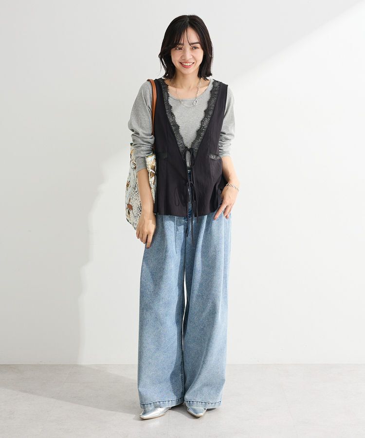 Green Parks「ランジェリー風サテンビスチェ」|ベスト・ジレ|