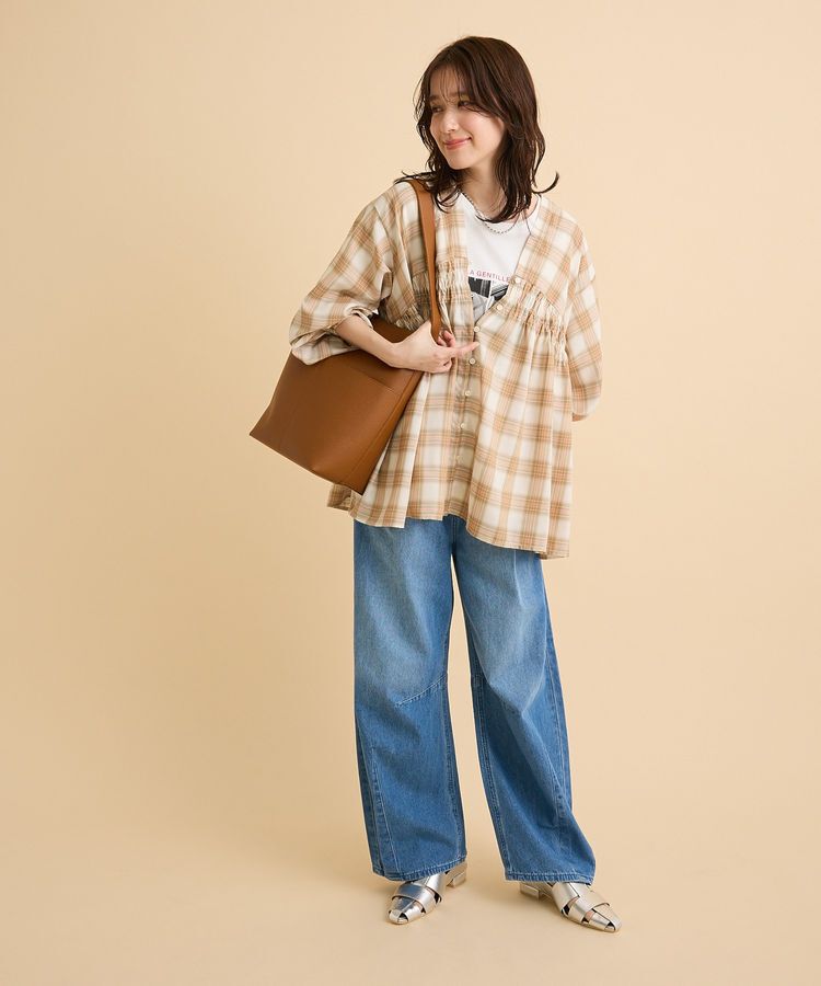 Green Parks「ウエストタックコクーンデニムパンツ」|デニム|