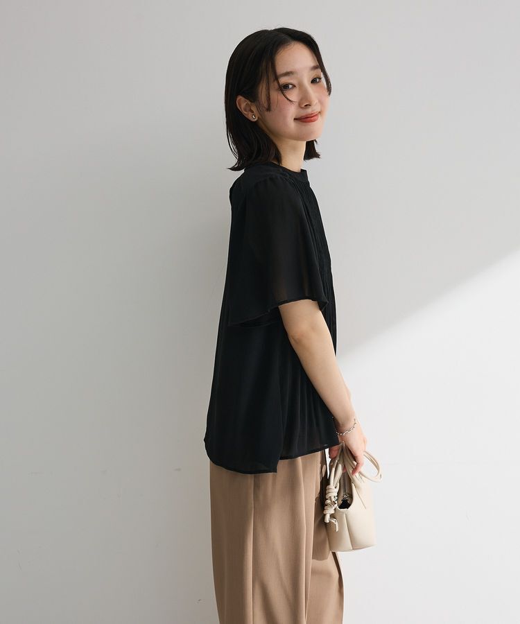 Green Parks「マジョリカプリーツショートスリーブブラウス」|シャツ・ブラウス|