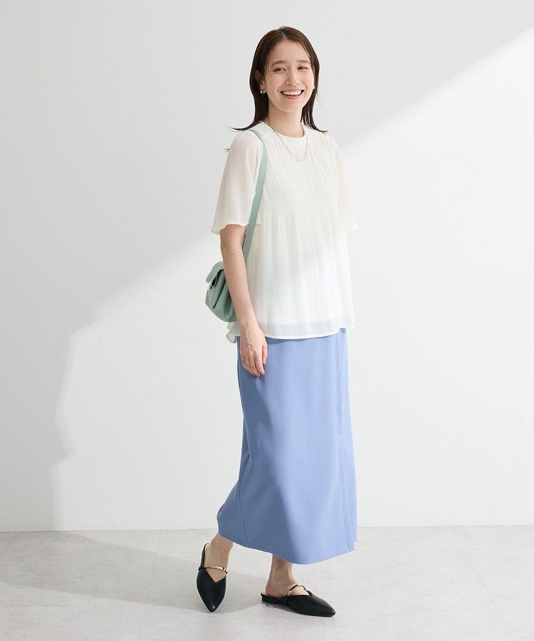 Green Parks「マジョリカプリーツショートスリーブブラウス」|シャツ・ブラウス|