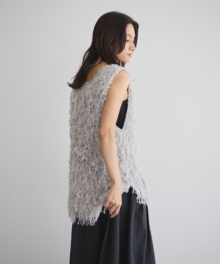 GARAGE OF GOOD CLOTHING「リボンヤーンVネックベスト」|ベスト・ジレ|