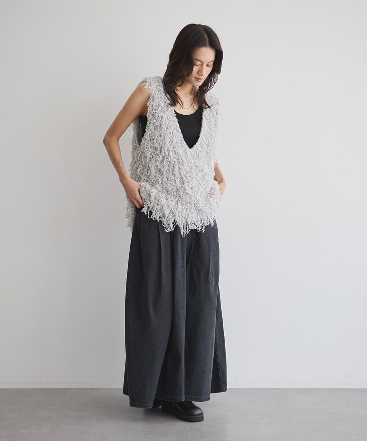 GARAGE OF GOOD CLOTHING「リボンヤーンVネックベスト」|ベスト・ジレ|