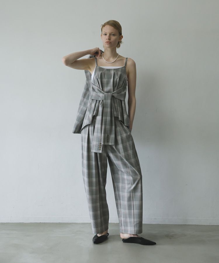 GARAGE OF GOOD CLOTHING「【日本製】チェックジャケットスリーブビスチェ」|ベスト・ジレ|