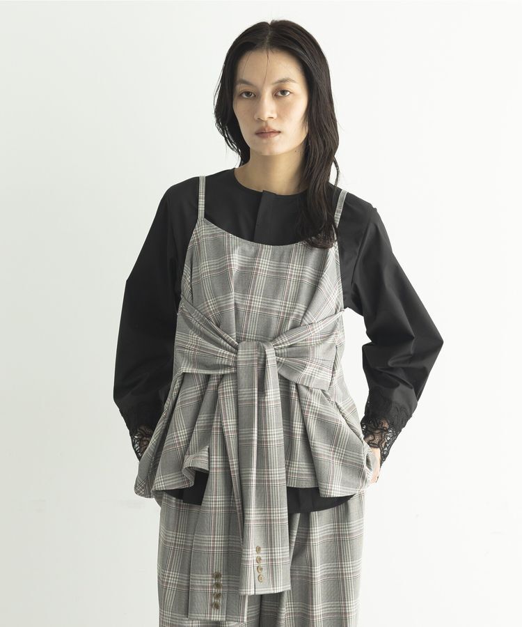 GARAGE OF GOOD CLOTHING「【日本製】チェックジャケットスリーブビスチェ」|ベスト・ジレ|