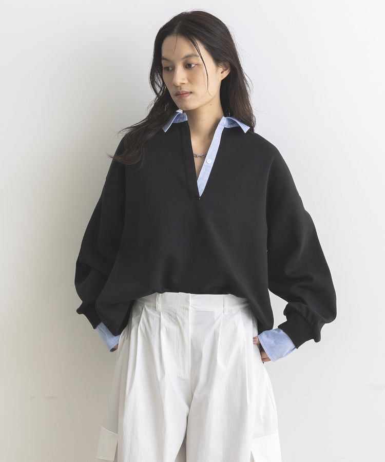 GARAGE OF GOOD CLOTHING「レイヤード風クレリックプルオーバー」|スウェット・ジャージ|