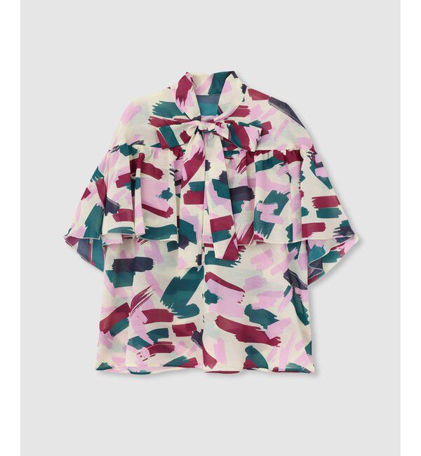 LOULOU WILLOUGHBY「【LOULOU WILLOUGHBY】ブラッシュプリントブラウス」|シャツ・ブラウス|