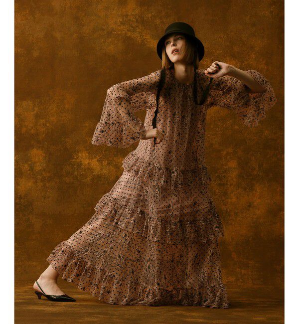 LOULOU WILLOUGHBY「【LOULOU WILLOUGHBY】フロッキードットレースワンピース」|ワンピース|