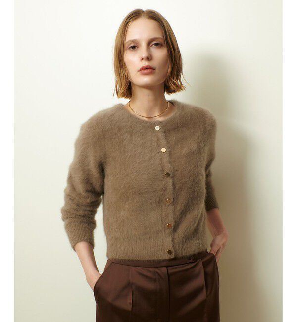 allureville「カシミヤブレンドファー加工カーディガン」|カーディガン|モカ