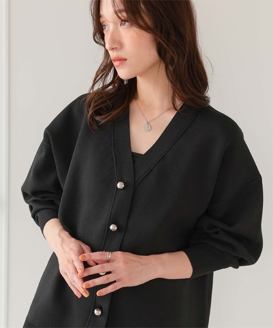 titivate「釦デザインニットカーディガン」|ニット・セーター|