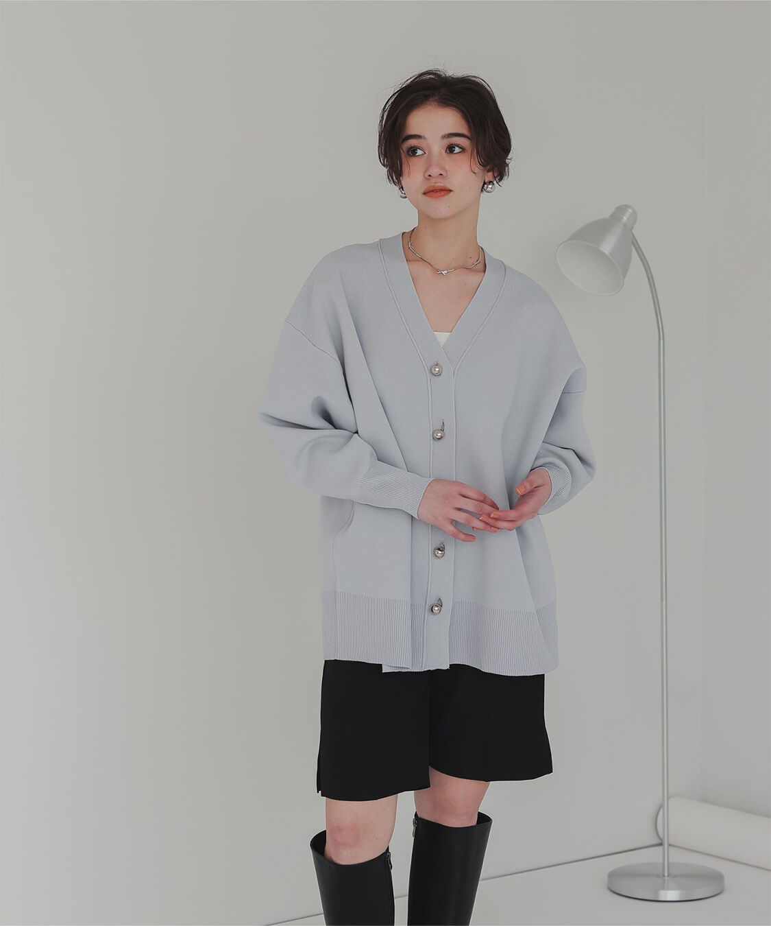titivate「釦デザインニットカーディガン」|ニット・セーター|