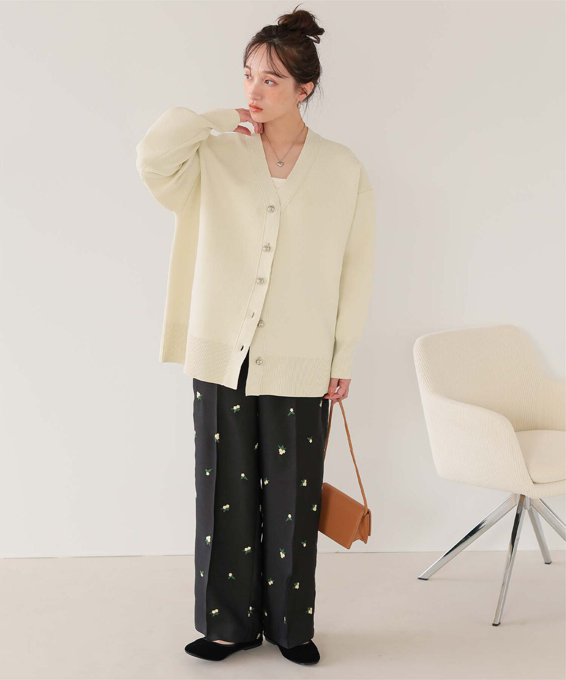 titivate「釦デザインニットカーディガン」|ニット・セーター|