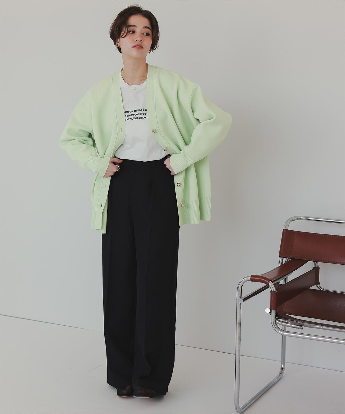 titivate「釦デザインニットカーディガン」|ニット・セーター|