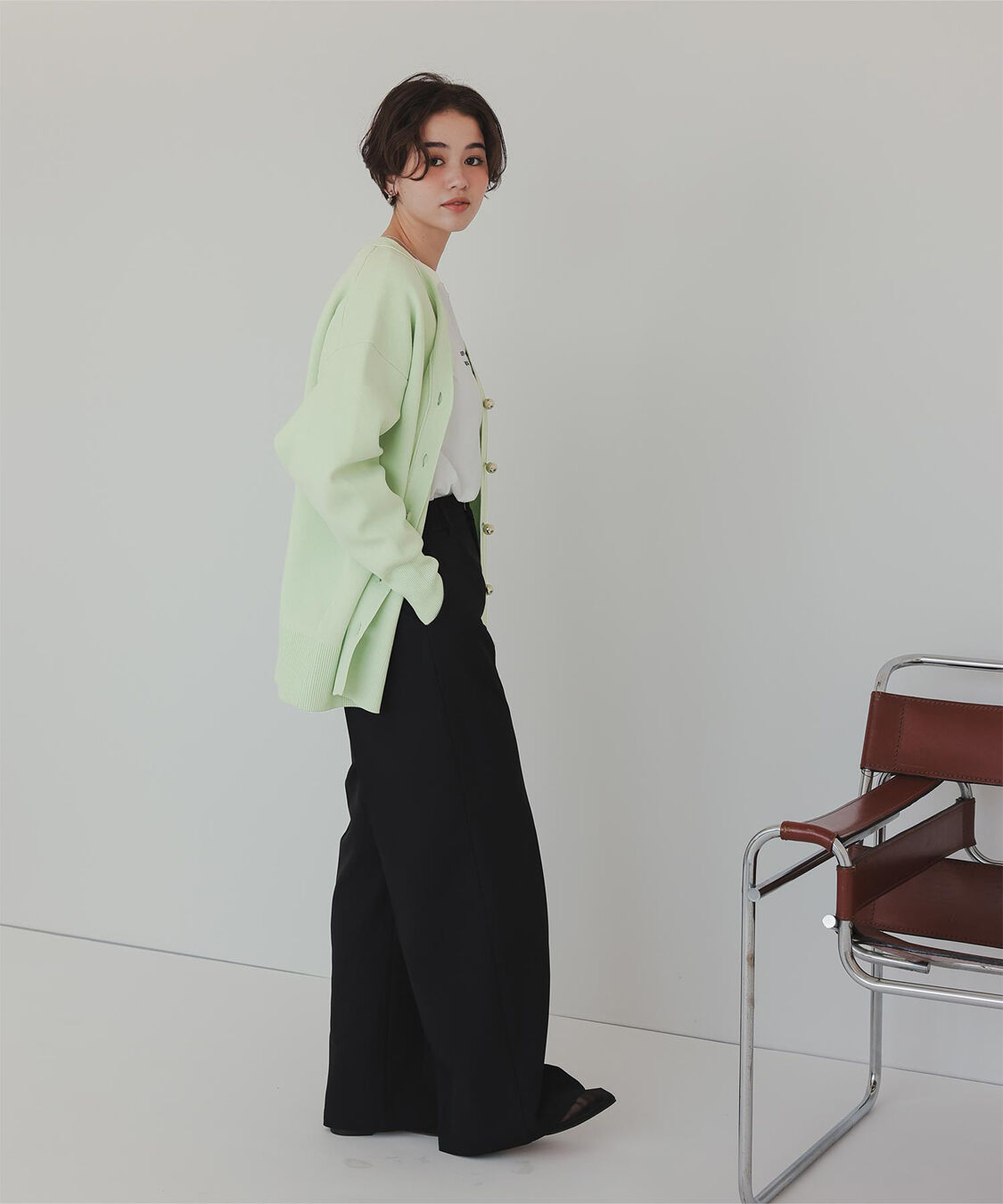 titivate「釦デザインニットカーディガン」|ニット・セーター|