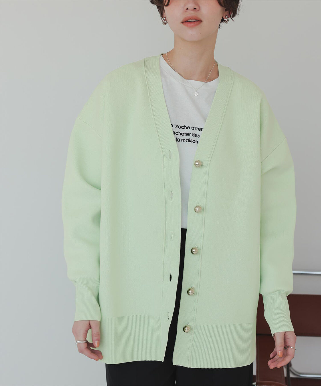 titivate「釦デザインニットカーディガン」|ニット・セーター|