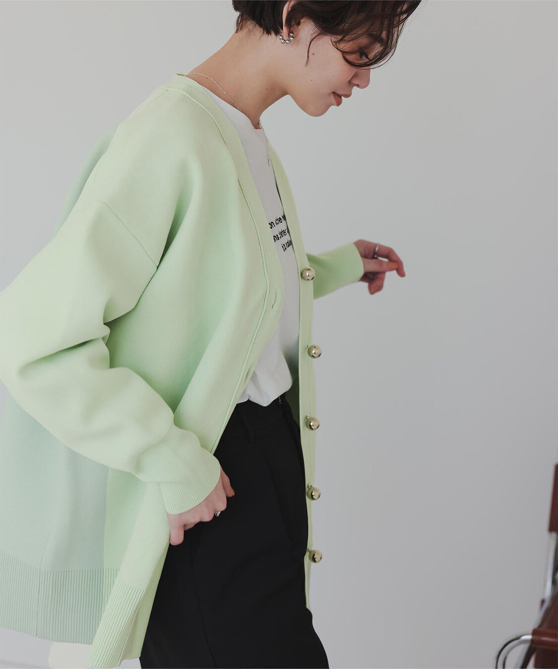 titivate「釦デザインニットカーディガン」|ニット・セーター|