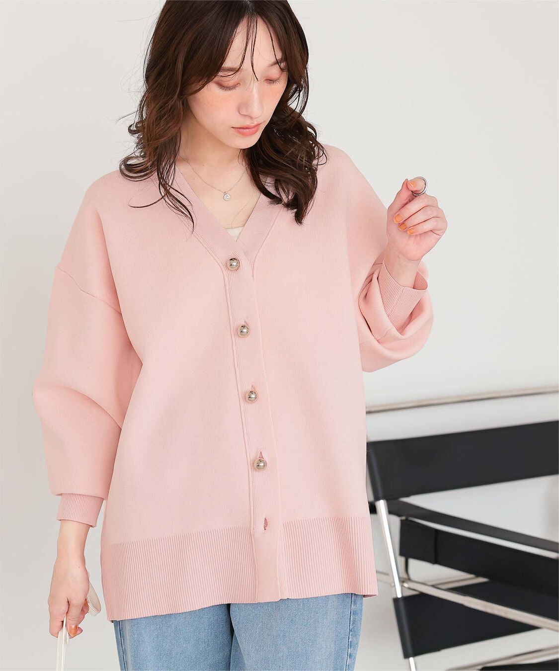 titivate「釦デザインニットカーディガン」|ニット・セーター|