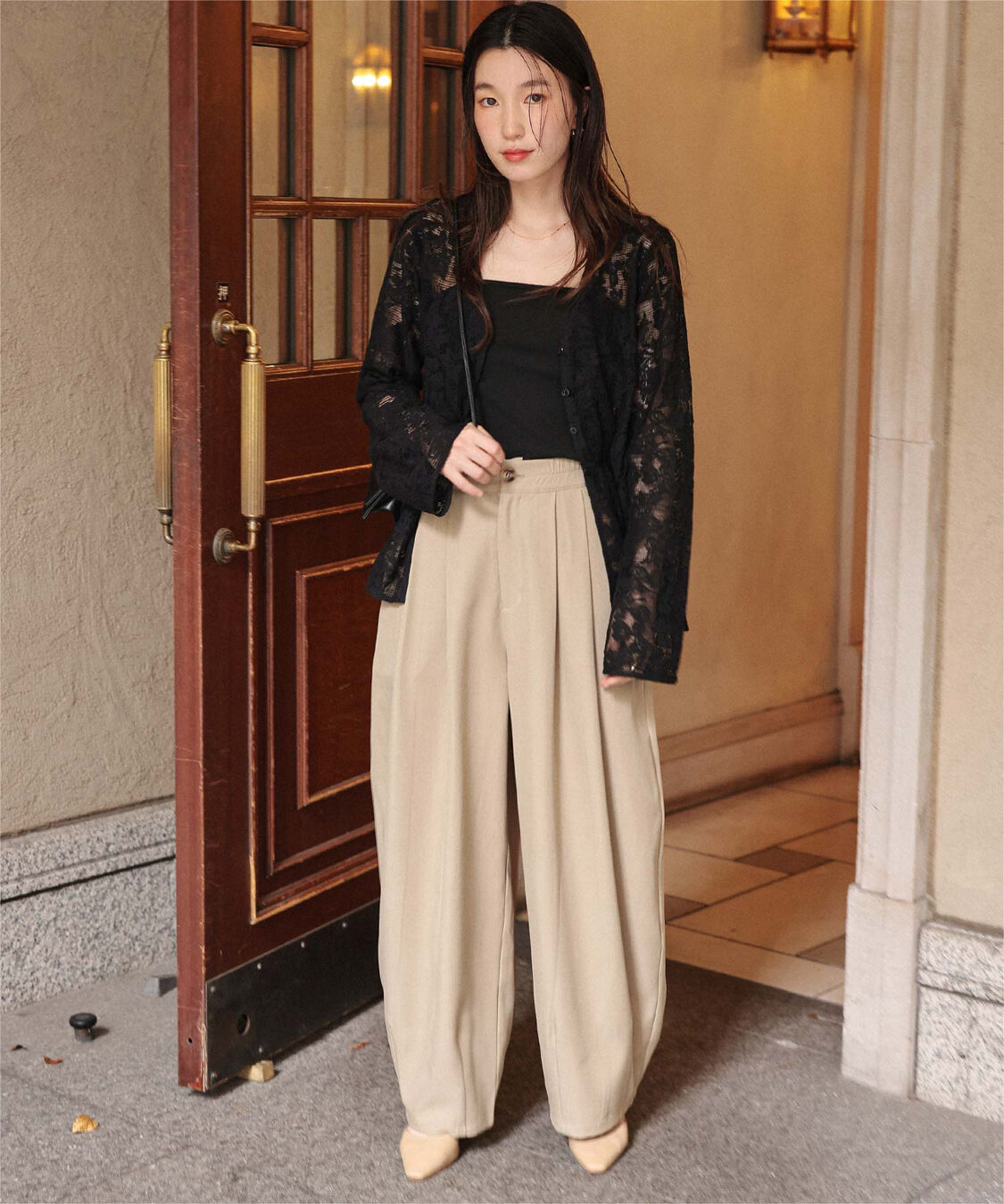 titivate「Vネックペプラムデザインレースブラウス」|シャツ・ブラウス|