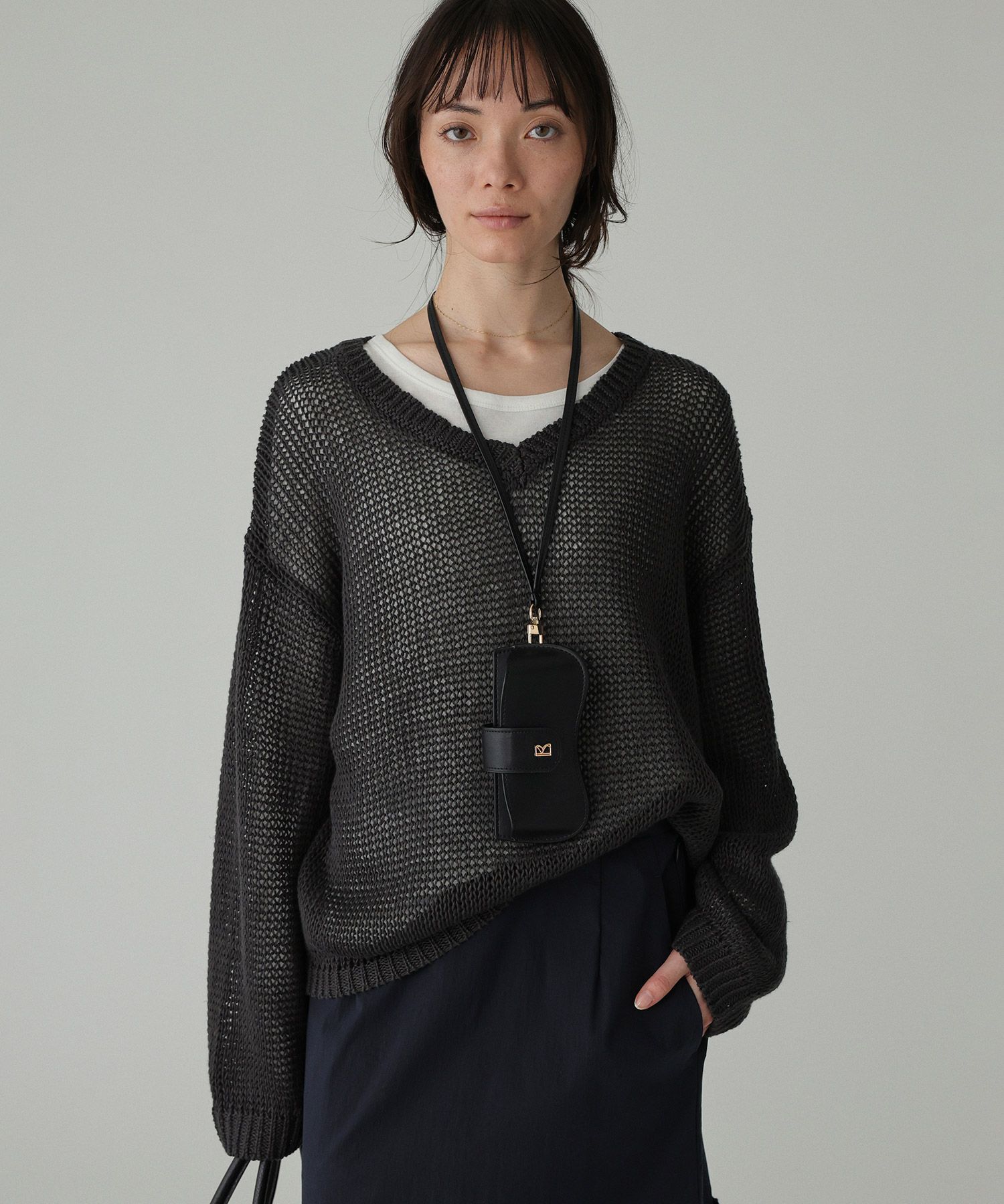 BABYLONE「2WAYリネンプルオーバー」|ニット・セーター|ﾁｬｺｰﾙ