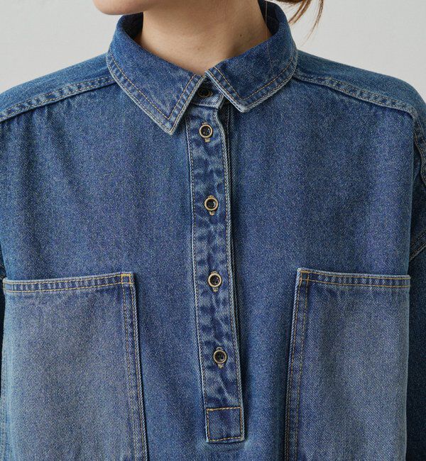  「【＠noricorico102企画】ヴィンテージライクデニムチュニックシャツ」|シャツ・ブラウス|