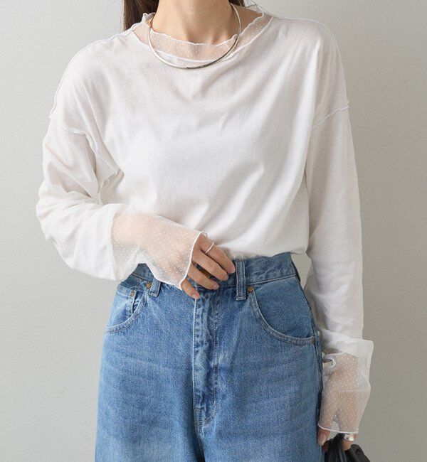  「【リバイバル】ドットチュールドッキングレイヤードカットソー」|Tシャツ・カットソー|