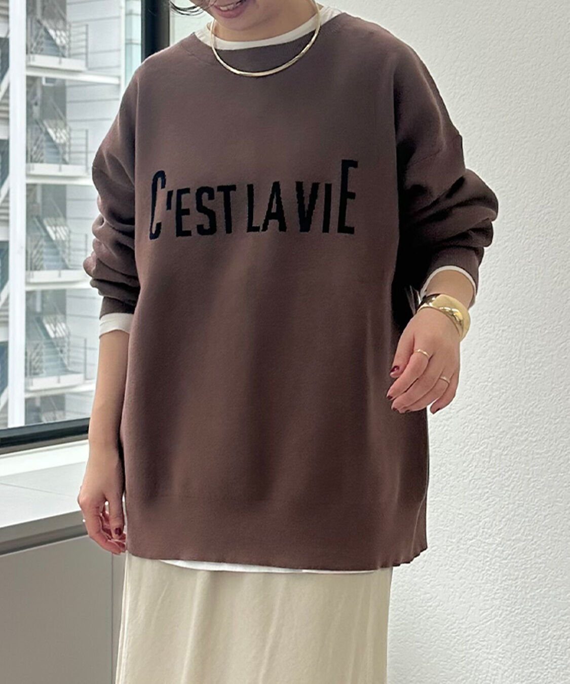  「【＠sein___000企画】ジャガードロゴ2WAYニットプルオーバー」|キャミソール|