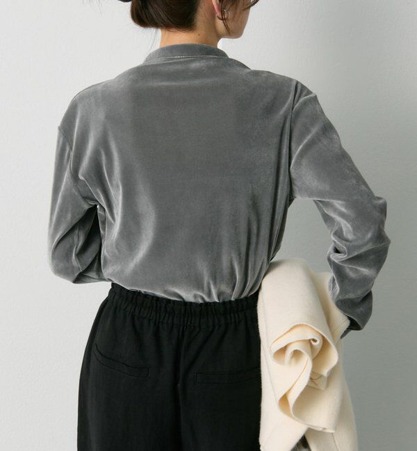  「【新色追加/リバイバル】ナイロンチュールベロアハイネックトップス」|Tシャツ・カットソー|