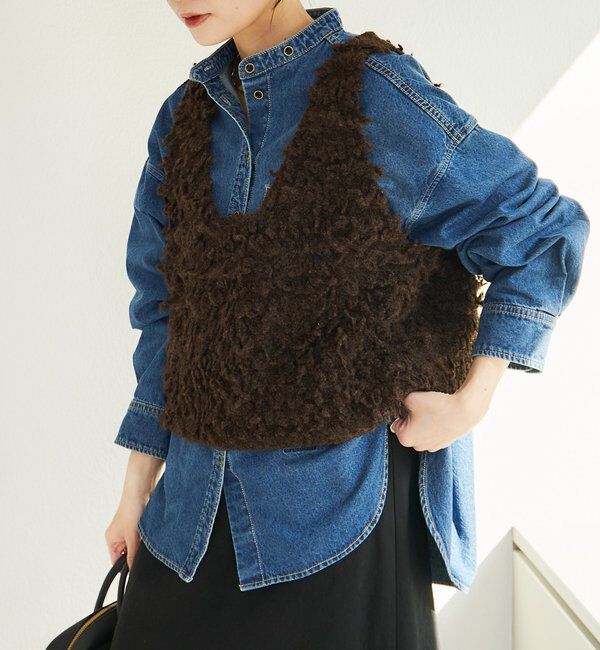  「デニムバンドカラーシャツ」|シャツ・ブラウス|