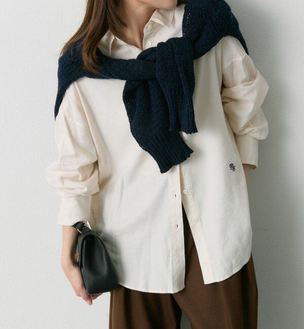  「起毛オーバーシャツブラウス」|シャツ・ブラウス|アイボリー