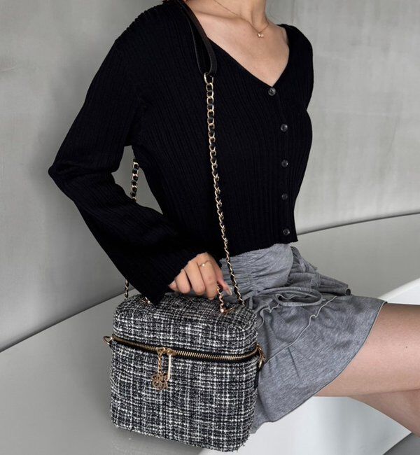  「チャーム付きキルティングバニティバッグ」|ショルダー・メッセンジャー|