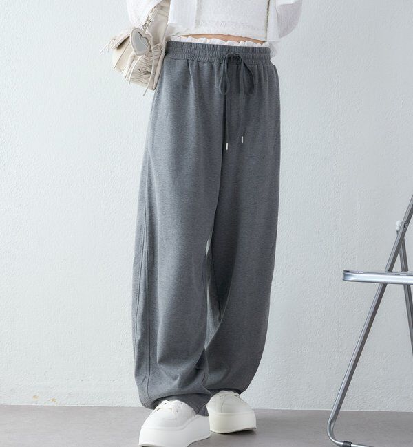  「レーススウェットカーブパンツ」|その他|チャコールグレー