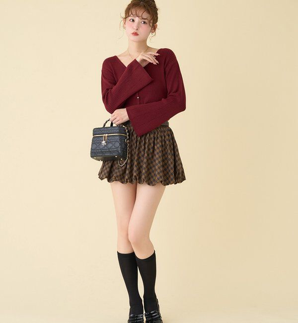  「ベル袖リブカーデ」|ニット・セーター|