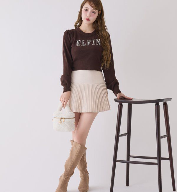  「キラキラビジューロゴニット」|ニット・セーター|