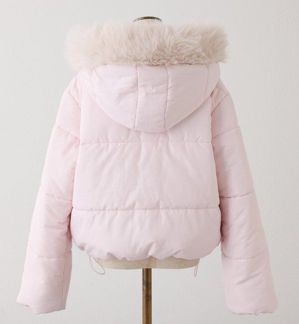  「ファー付きショートフェイクダウン」|ダッフルコート|