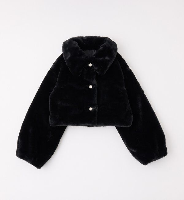  「衿つきエコファーショートコート」|ダウンベスト・ベスト|