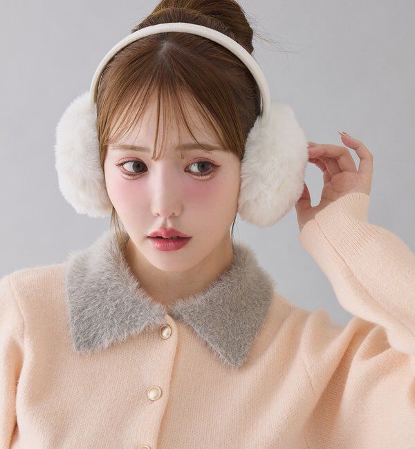  「シャギー襟配色ポロニット」|ニット・セーター|