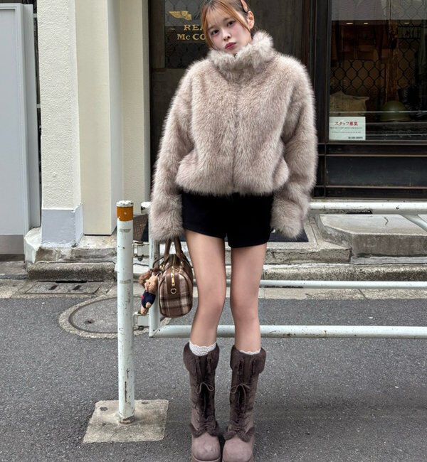  「フェイクファーショートブルゾン」|ダウンベスト・ベスト|