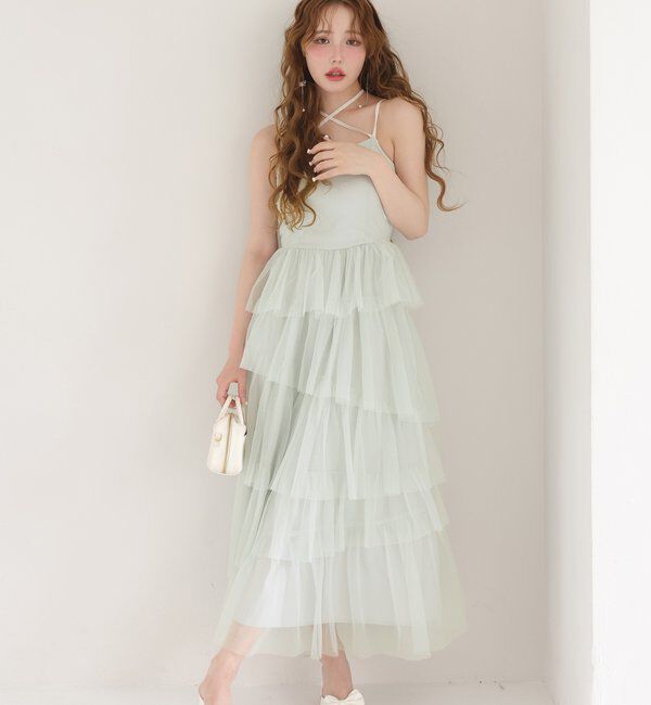  「【WEB限定リバイバル】ティアードチュールワンピース」|ワンピース|