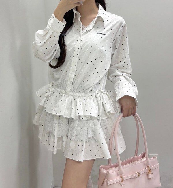  「裾ティアードシャツワンピース」|シャツ・ブラウス|