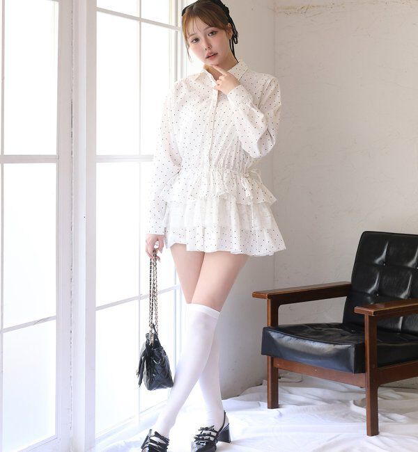  「裾ティアードシャツワンピース」|シャツ・ブラウス|