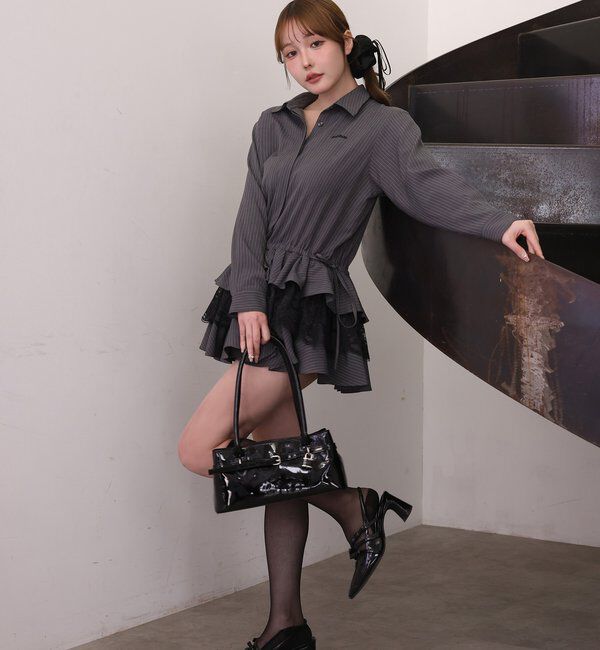  「裾ティアードシャツワンピース」|シャツ・ブラウス|