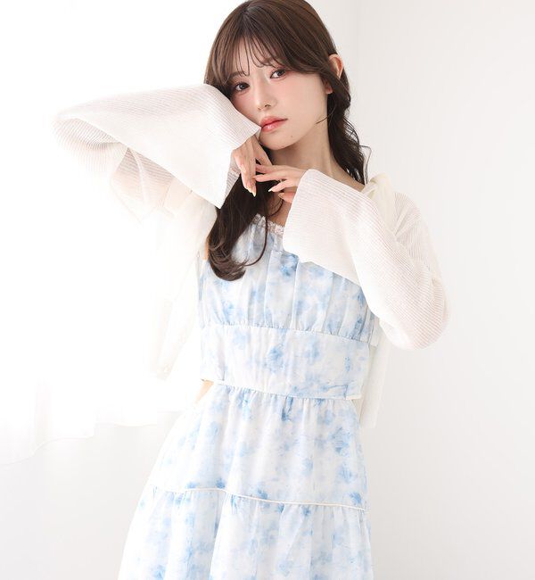  「【SMサイズ展開あり】サイドカットリボンロングキャミワンピ」|ワンピース|