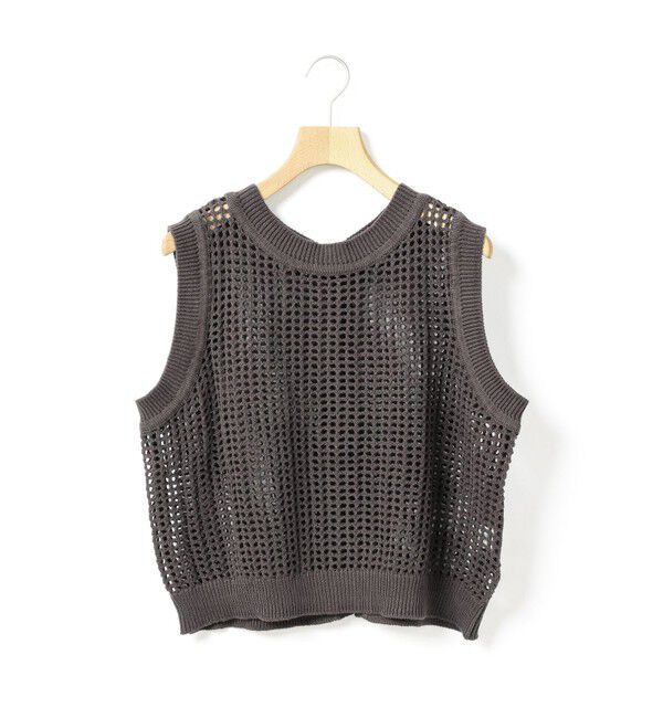 MidiUmi「MidiUmi メッシュニット2WAYベスト」|ベスト・ジレ|チャコールグレー