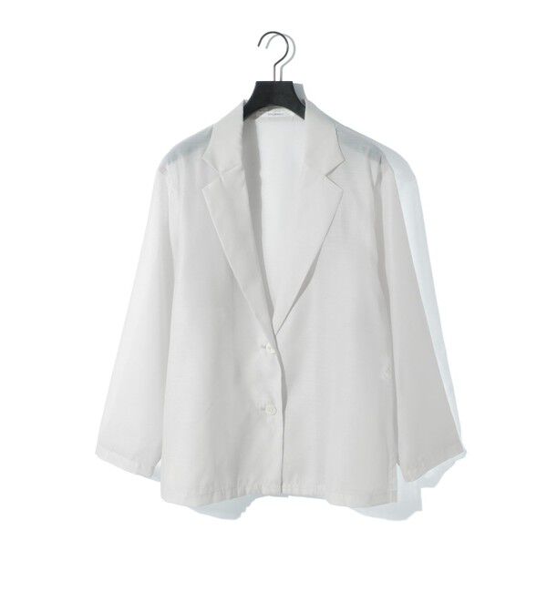 MIDIUMISOLID「MIDIUMISOLID for Ladies シアーシャツジャケット」|テーラードジャケット|オフホワイト