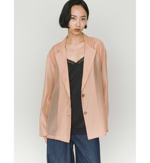 MIDIUMISOLID「MIDIUMISOLID for Ladies シアーシャツジャケット」|テーラードジャケット|