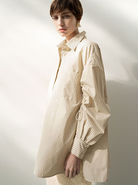 Te chichi「ドロストスリーブストライプシャツ《2025spring catalog item》」|シャツ・ブラウス|