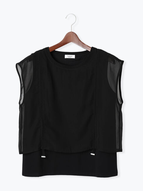 Te chichi TERRASSE「レイヤードドロストトップス」|その他|ブラック