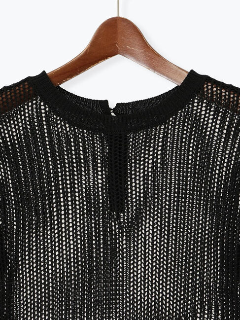 Te chichi「バックパールメッシュハーフスリーブニット」|ニット・セーター|