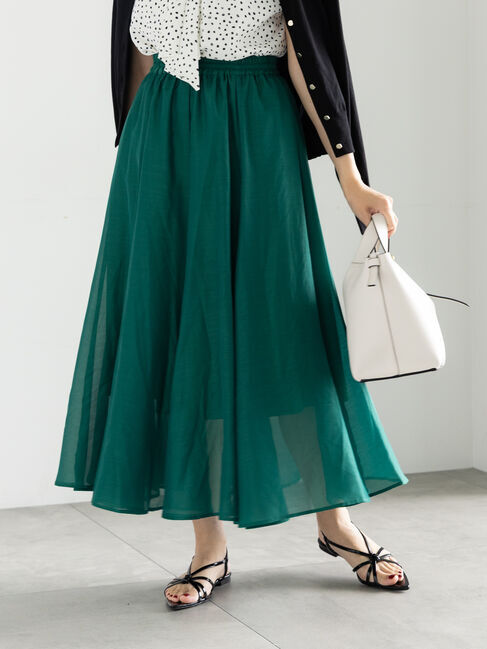 Te chichi「ギャザーフレアスカート」|スカート|グリーン