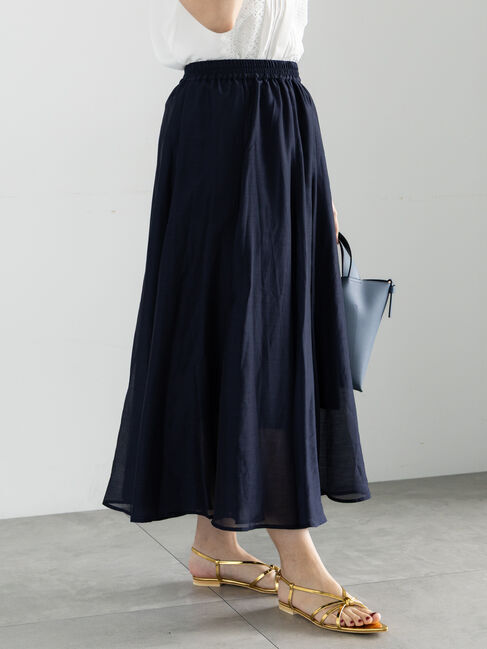 Te chichi「ギャザーフレアスカート」|スカート|ネイビー