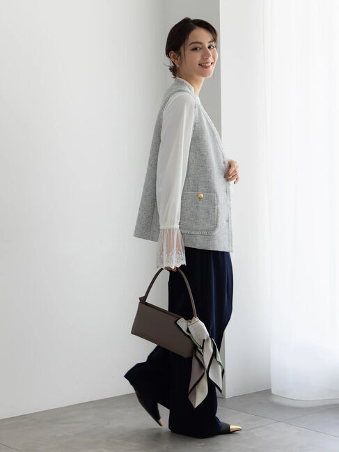 Te chichi「【セレモニーアイテム】ツイードVネックジレ」|ダウンベスト・ベスト|